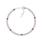 AMEN BRACCIALE TENNIS 3 MM ARGENTO CON ZIRCONI ROSSI E BIANCHI BT3B7BR17