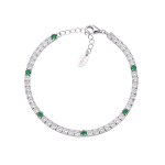 AMEN BRACCIALE TENNIS 3 MM ARGENTO CON ZIRCONI VERDI E BIANCHI BT3B7BVE17