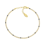 AMEN BRACCIALE TENNIS ARGENTO DORATO CON ZIRCONI BLU E BIANCHI BT1G7BBL17