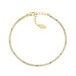 AMEN BRACCIALE TENNIS ARGENTO DORATO CON ZIRCONI VERDE OLIVIA E BIANCHI BT1G7BOL17