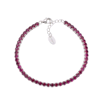 AMEN BRACCIALE TENNIS 3 MM ARGENTO ZIRCONI ROSSI BT3BR17