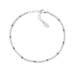 AMEN BRACCIALE TENNIS IN ARGENTO 925 CON ZIRCONI VERDI E BIANCHI BT1B7BVE17