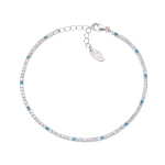 AMEN BRACCIALE TENNIS IN ARGENTO 925 CON ZIRCONI ACQUAMARINA E BIANCHI BT1B7BAC17