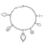 AMEN BRACCIALE IN ARGENTO 925 SACRO CUORE MULTICHARM BRSCMB