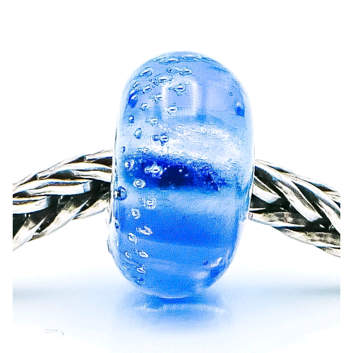 TROLLBEADS ORIGINAL BEADS VETRO TRACCE D'ARGENTO BLU TGLBE-10055