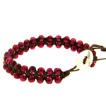 MYCHAU BRACCIALE VIETNAMITA DOUBLE  IN ARGENTO E RED AGATA BHS714/34